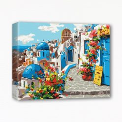 Keretre feszített számfestő - Santorini