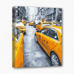 Keretre feszített számfestő - New York taxi