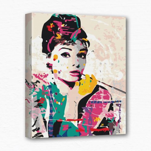 Keretre feszített számfestő - Audrey Hepburn