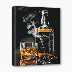 Keretre feszített számfestő - Whisky és szivar