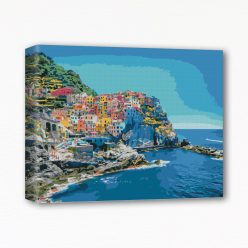 Keretre feszített számfestő - Mediterrán tengerpart