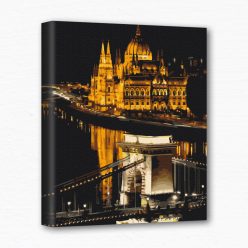 Keretre feszített számfestő - Budapesti éjszaka