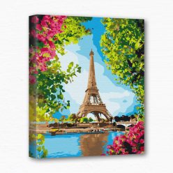   Keretre feszített számfestő - Kilátás az Eiffel-toronyra