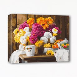 Keretre feszített számfestő - Teadélután