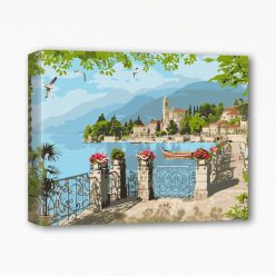 Keretre feszített számfestő - Tengerparti város