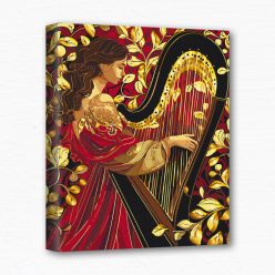   Keretre feszített számfestő - Arany hárfa metál színekkel