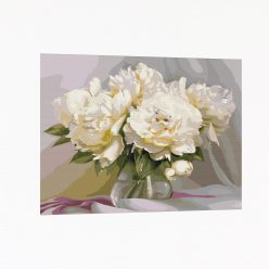 Számfestő készlet - Fehér bazsarózsák