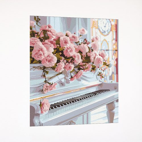 Számfestő készlet - Zongora virágokkal