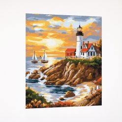 Számfestő készlet - Világítótorony napnyugtakor